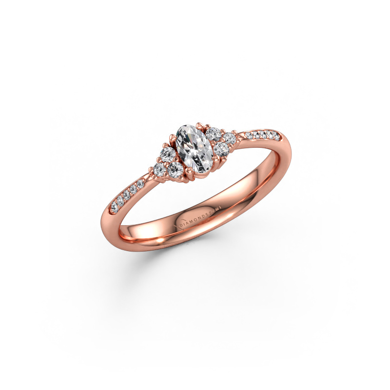 Immagine di Anello di fidanzamento Aleida OVL 2 585 oro rosa Diamante 0.474 crt