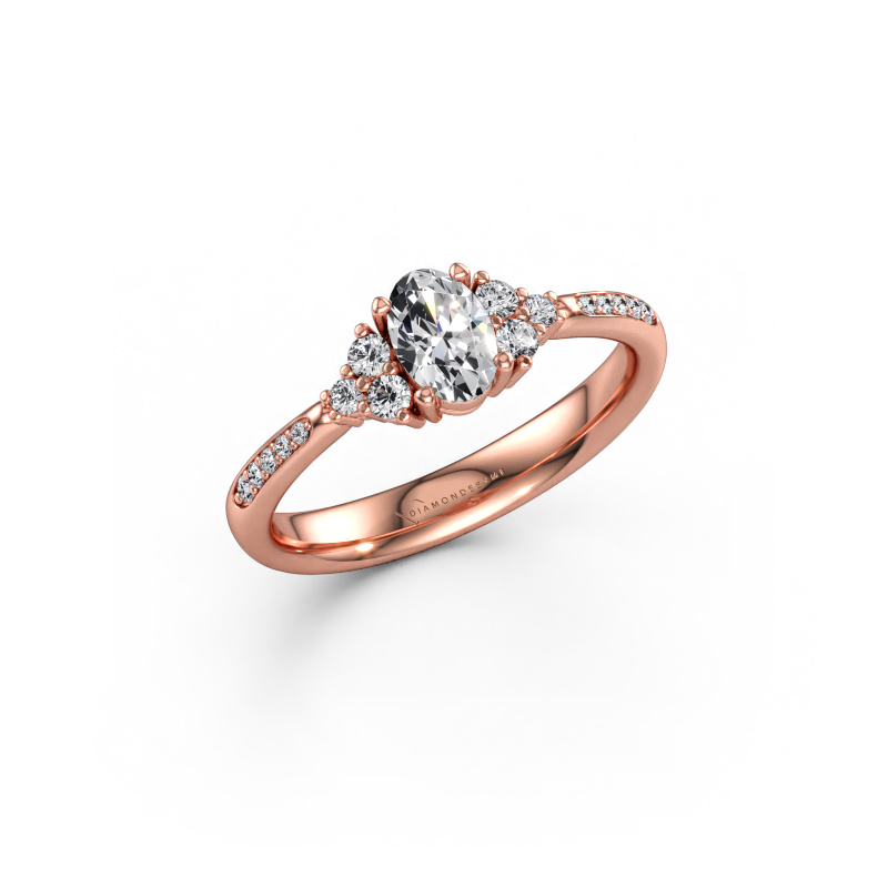 Immagine di Anello di fidanzamento Aleida OVL 2 585 oro rosa Diamante lab grown 0.583 crt