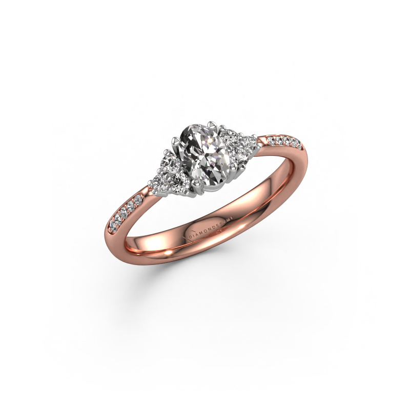 Image of Engagement ring Aleida OVL 2 585 rose gold Diamond 0.583 crt