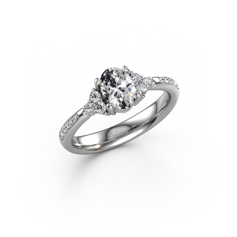 Image of Engagement ring Aleida OVL 2 585 white gold Diamond 0.912 crt