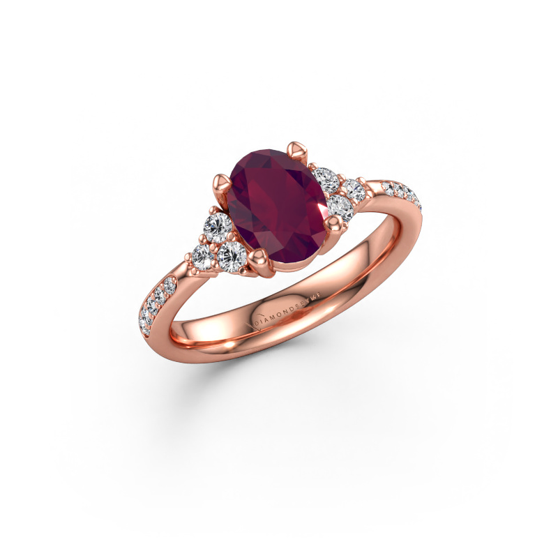 Bild av Förlovningsring Aleida OVL 2 585 roséguld Rodolit 8x6 mm