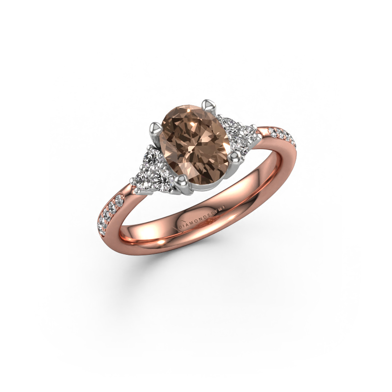 Image of Engagement ring Aleida OVL 2 585 rose gold Brown diamond 1.362 crt