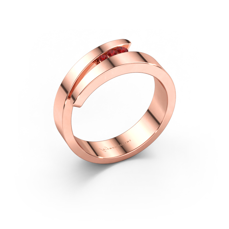 Immagine di Anello Alia 585 oro rosa Rubino 1.5 mm