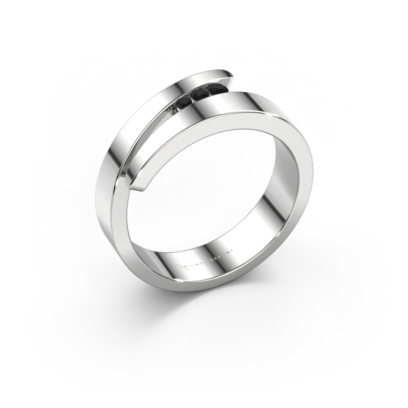 Bild von Ring Alia 585 Weißgold Schwarz Diamant 0.078 crt