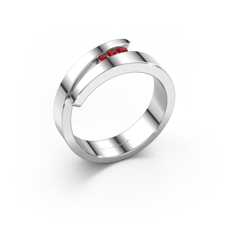 Image de Bague Alia 585 or blanc Rubis 1.5 mm