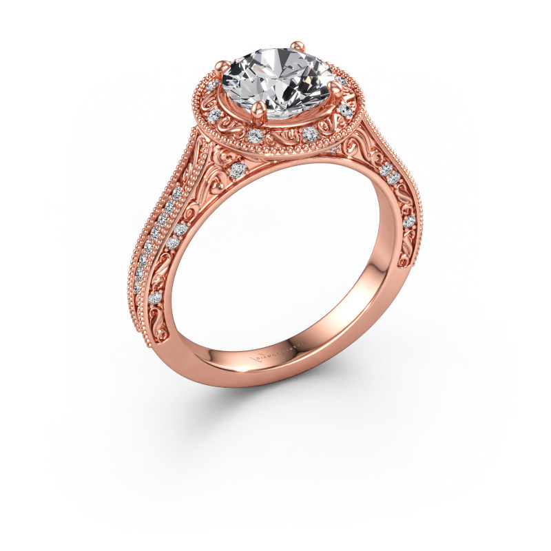 Immagine di Anello di fidanzamento Alice RND 585 oro rosa Diamante 1.71 crt