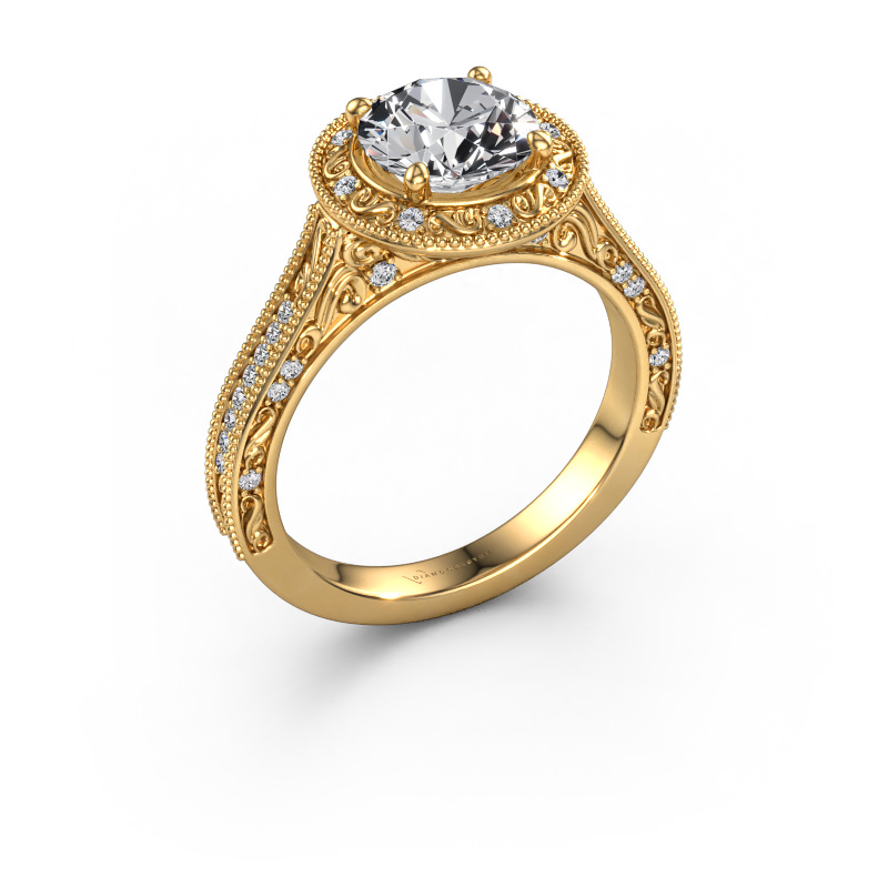 Image of Engagement ring Alice RND 585 gold Lab grown diamond 1.71 crt
