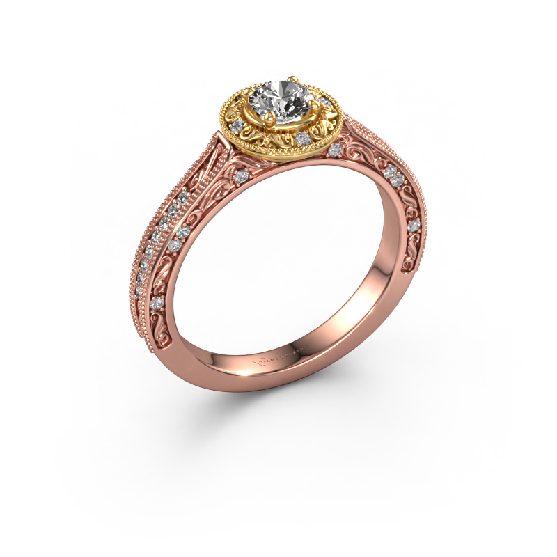Bild von Verlobungsring Alice RND 585 Roségold Diamant 0.48 crt