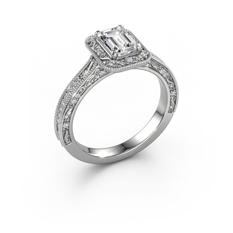 Image de Bague de fiançailles Alice EME 950 platine Diamant synthétique 1.10 crt