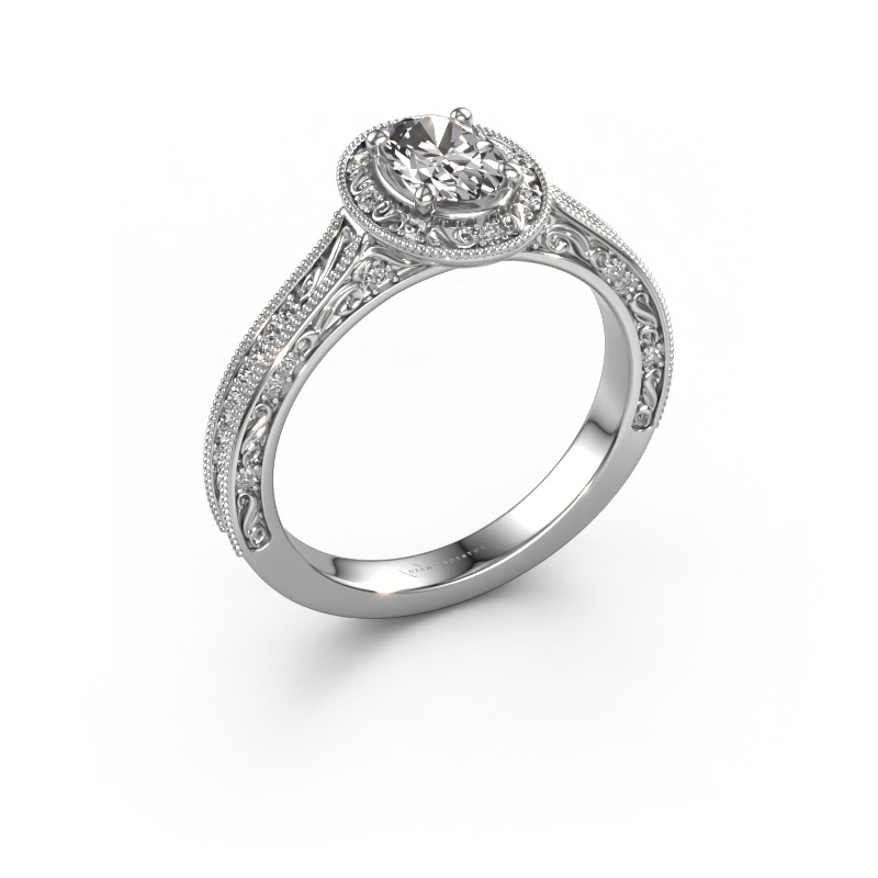 Image of Engagement ring Alice OVL 950 platinum Diamond 0.832 crt