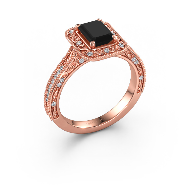 Immagine di Anello di fidanzamento Alice EME 585 oro rosa Diamante nero 1.580 crt
