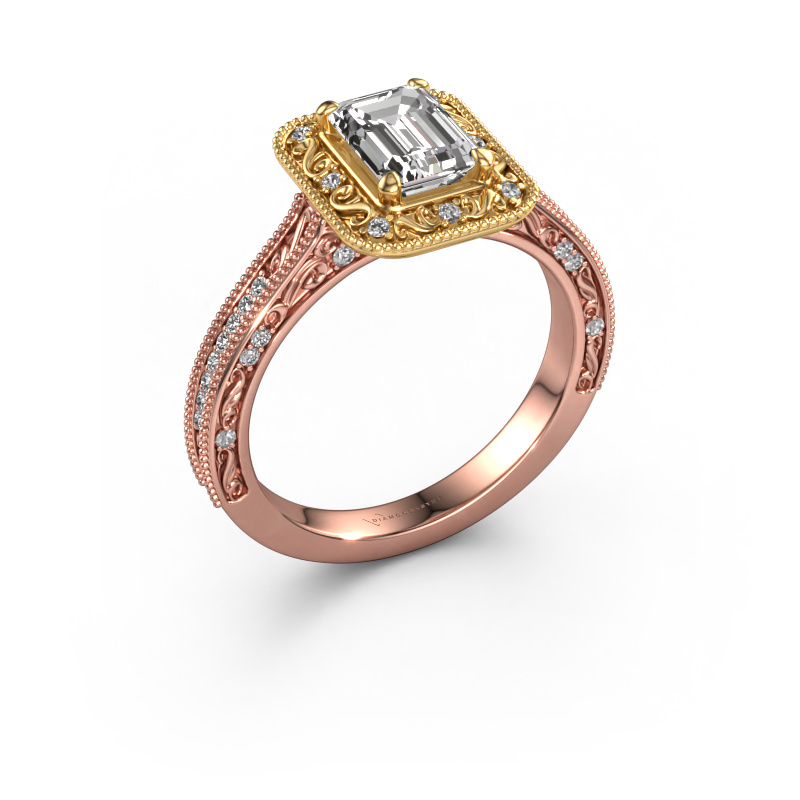Image of Engagement ring Alice EME 585 rose gold Diamond 1.35 crt