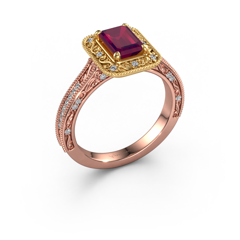 Bild von Verlobungsring Alice EME 585 Roségold Rhodolit 7x5 mm