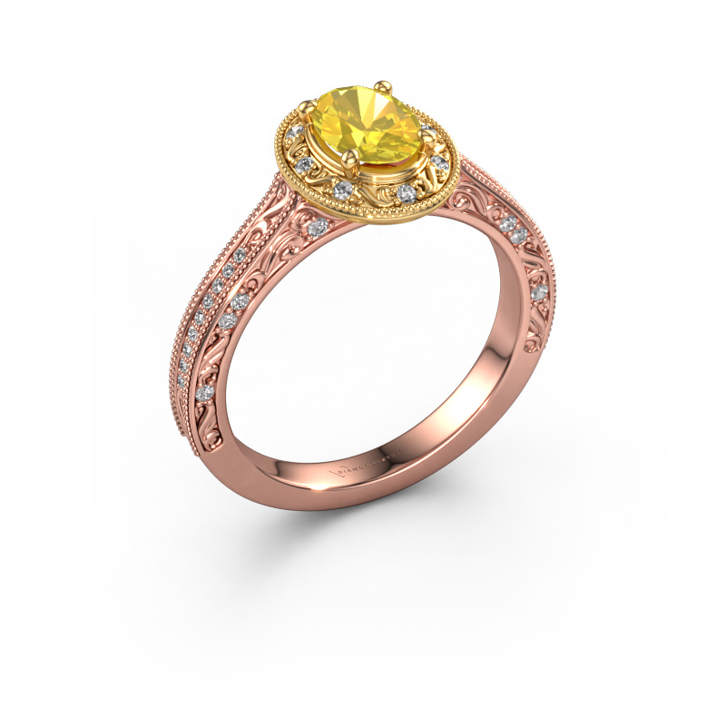 Bild von Verlobungsring Alice OVL 585 Roségold Gelb Saphir 7x5 mm