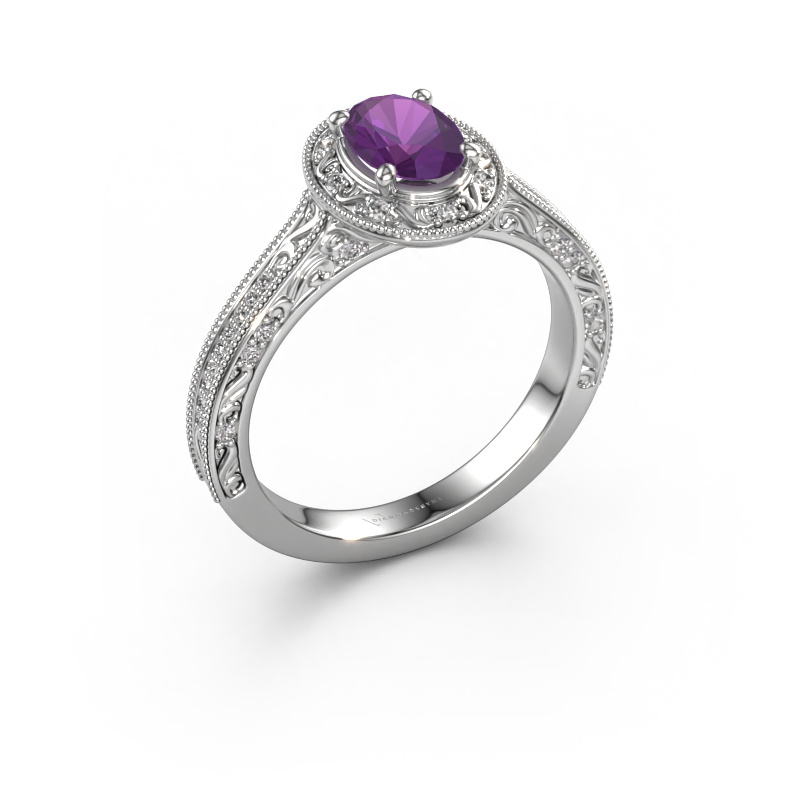 Bild von Verlobungsring Alice OVL 950 Platin Amethyst 7x5 mm