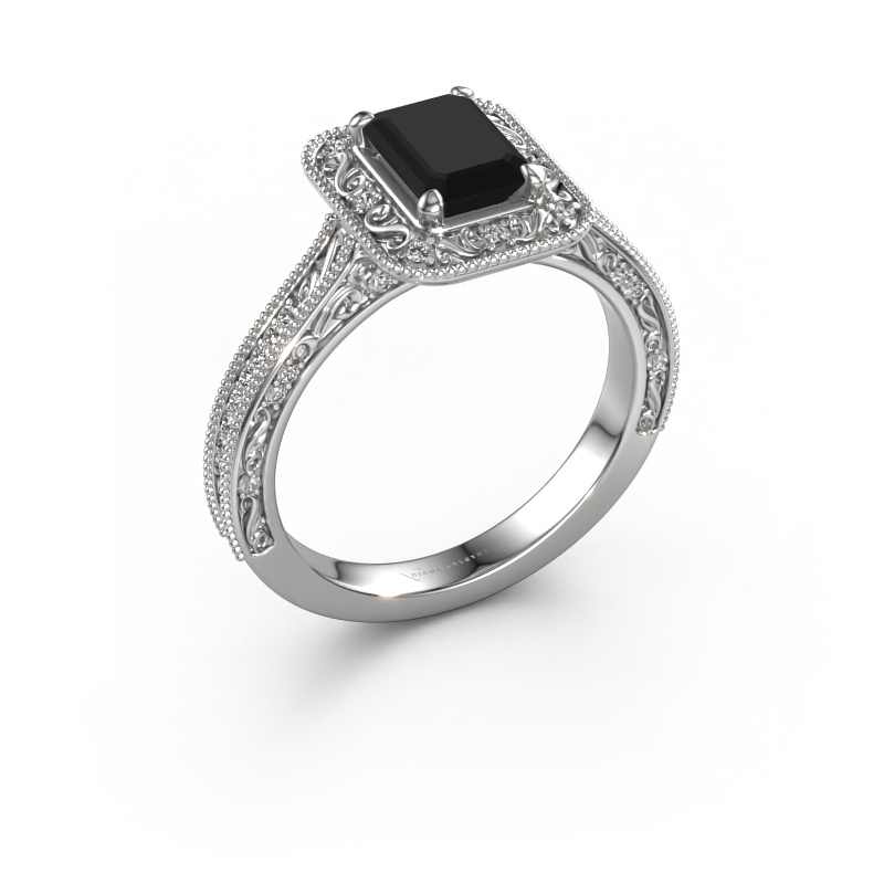 Image de Bague de fiançailles Alice EME 950 platine Diamant noir 1.580 crt