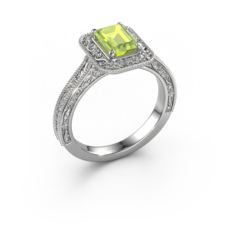 Bild von Verlobungsring Alice EME 950 Platin Peridot 7x5 mm