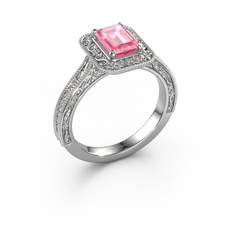 Bild von Verlobungsring Alice EME 950 Platin Pink Saphir 7x5 mm