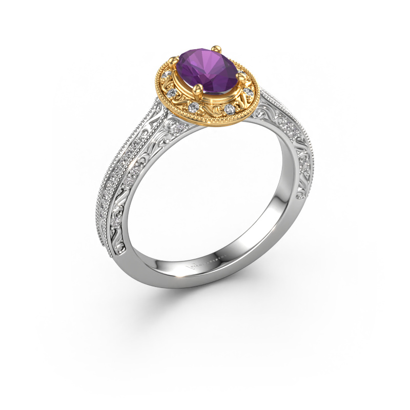 Bild von Verlobungsring Alice OVL 585 Weißgold Amethyst 7x5 mm