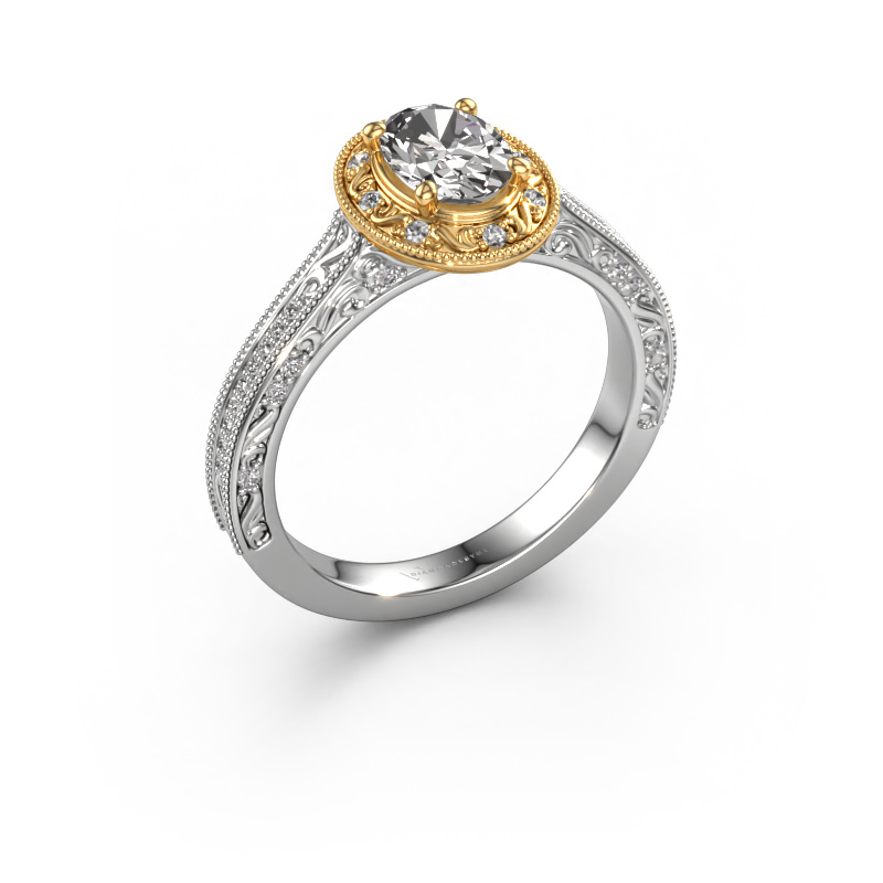 Bild von Verlobungsring Alice OVL 585 Weißgold Zirkonia 7x5 mm