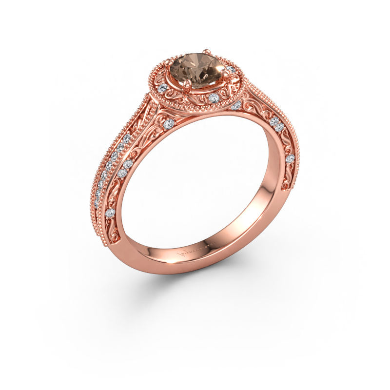 Image de Bague de fiançailles Alice RND 585 or rose Diamant brun 0.68 crt