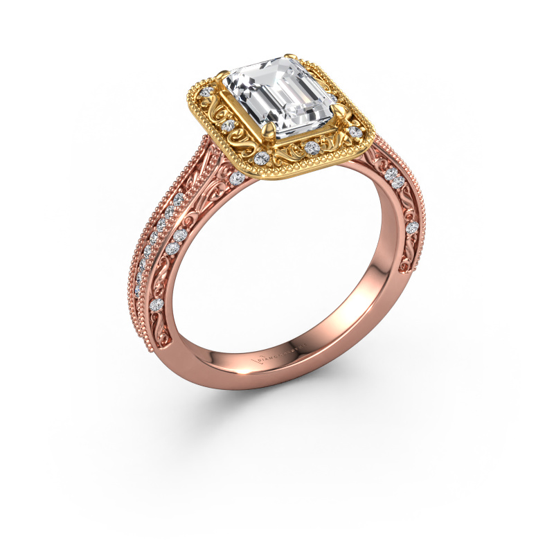 Afbeelding van Verlovings ring Alice EME 585 rosé goud Diamant 1.70 crt