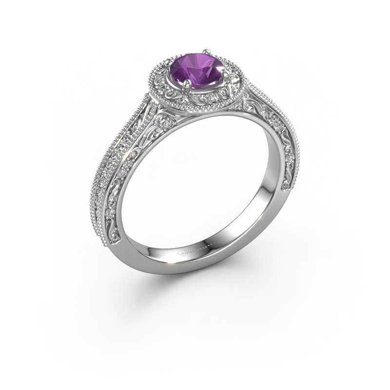Bild von Verlobungsring Alice RND 950 Platin Amethyst 5 mm