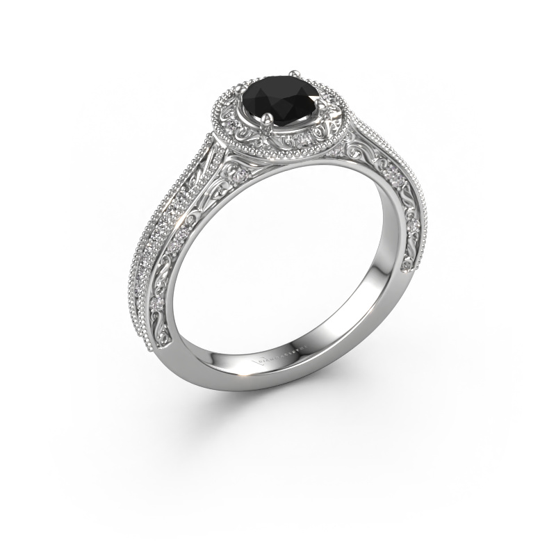 Bild von Verlobungsring Alice RND 950 Platin Schwarz Diamant 0.78 crt