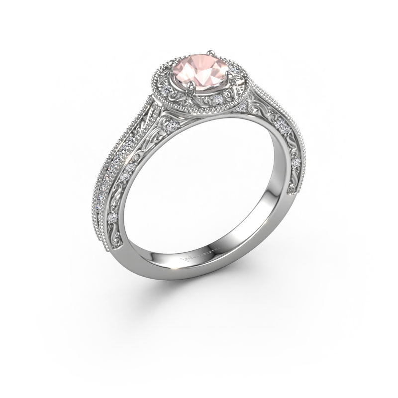 Image of Engagement ring Alice RND 950 platinum Morganite champagne 5 mm