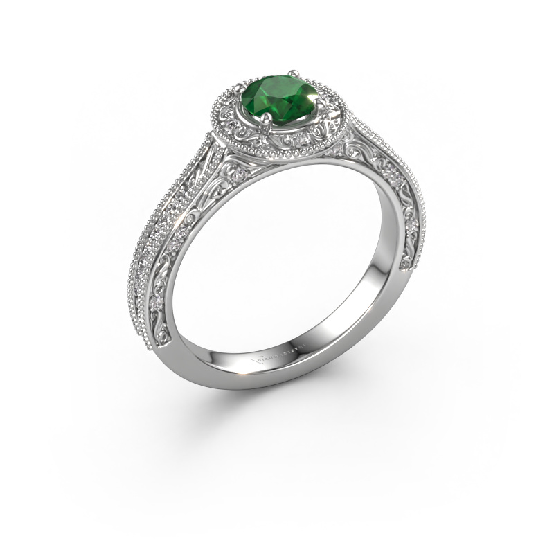 Image of Engagement ring Alice RND 950 platinum Emerald 5 mm