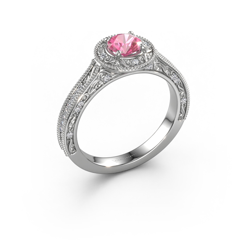 Bild von Verlobungsring Alice RND 950 Platin Pink Saphir 5 mm