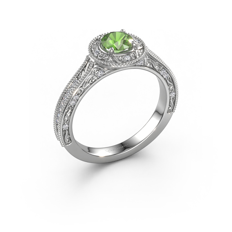 Bild von Verlobungsring Alice RND 950 Platin Turmalin grün 5 mm