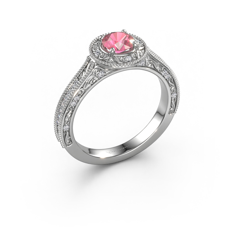 Bild von Verlobungsring Alice RND 950 Platin Turmalin rosa 5 mm