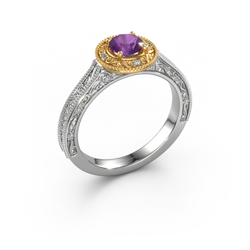 Bild von Verlobungsring Alice RND 585 Weißgold Amethyst 5 mm