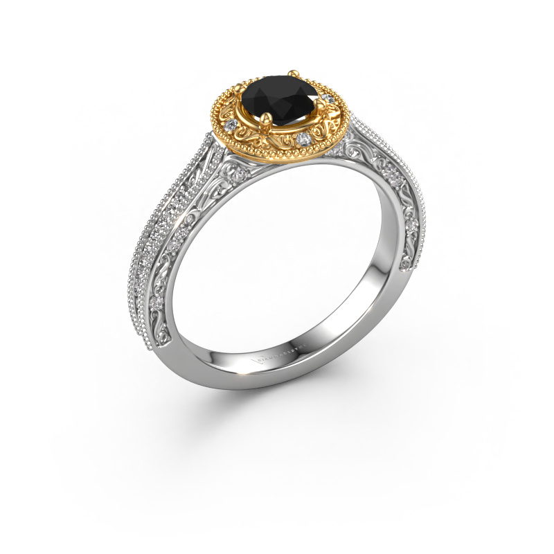 Bild von Verlobungsring Alice RND 585 Weißgold Schwarz Diamant 0.78 crt