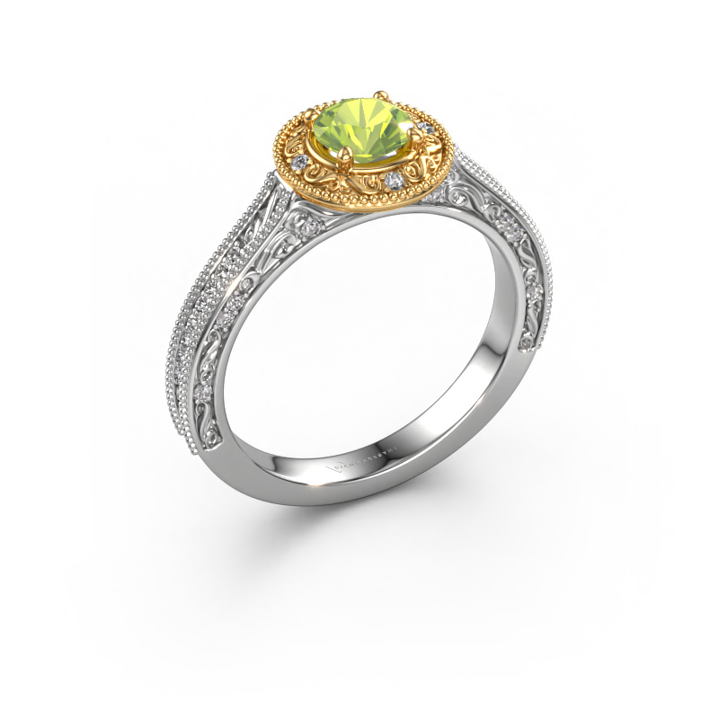 Image of Engagement ring Alice RND 585 white gold Peridot 5 mm