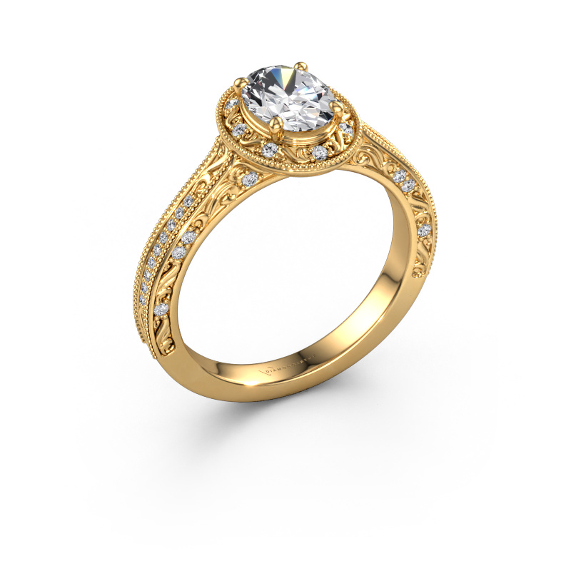 Image of Engagement ring Alice OVL 585 gold Diamond 1.003 crt