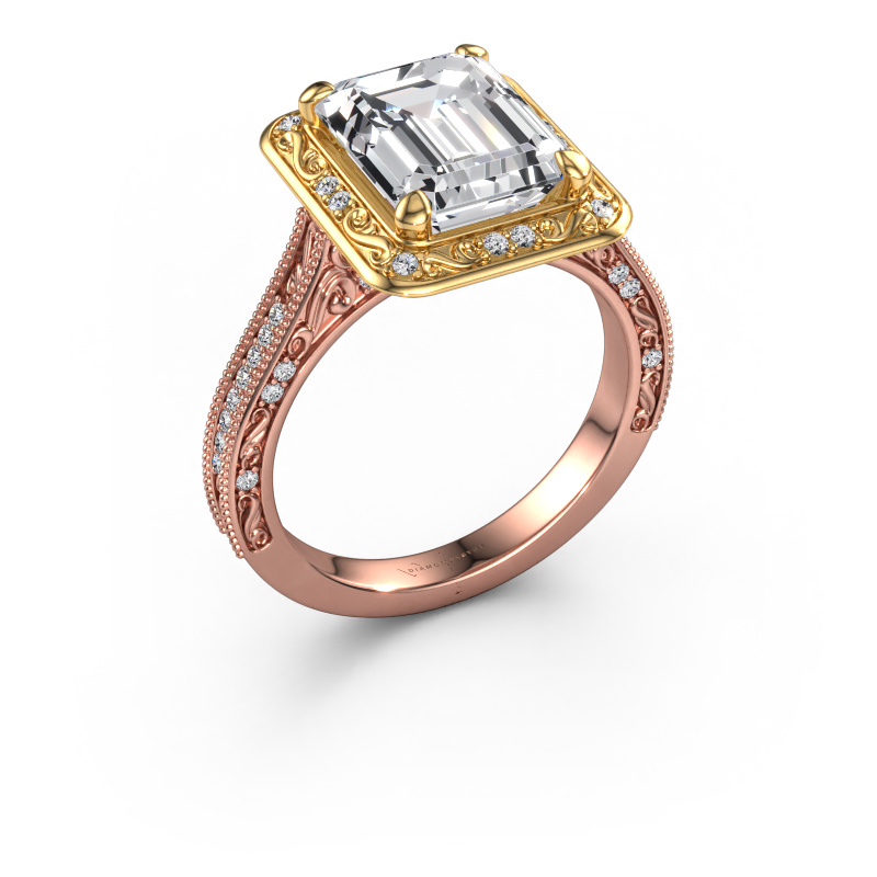 Image of Engagement ring Alice EME 585 rose gold Lab grown diamond 3.70 crt