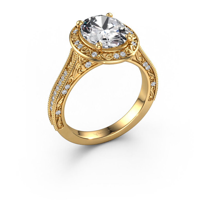Image of Engagement ring Alice OVL 585 gold Lab grown diamond 2.93 crt