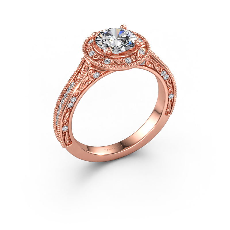 Immagine di Anello di fidanzamento Alice RND 585 oro rosa Diamante 1.20 crt