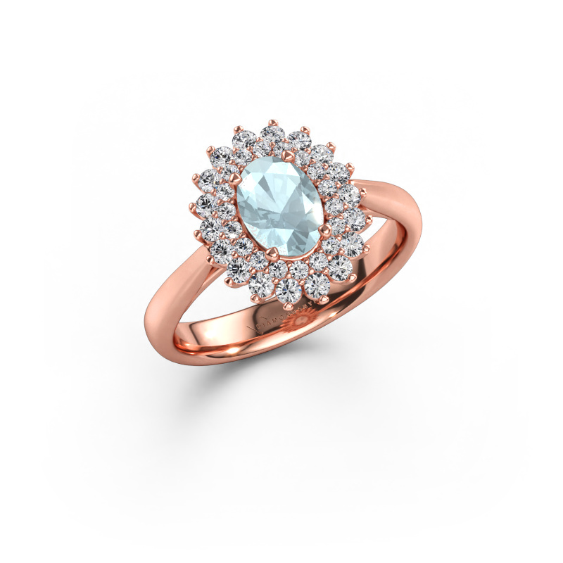 Immagine di Anello di fidanzamento Alina 1 585 oro rosa Acquamarina 7x5 mm