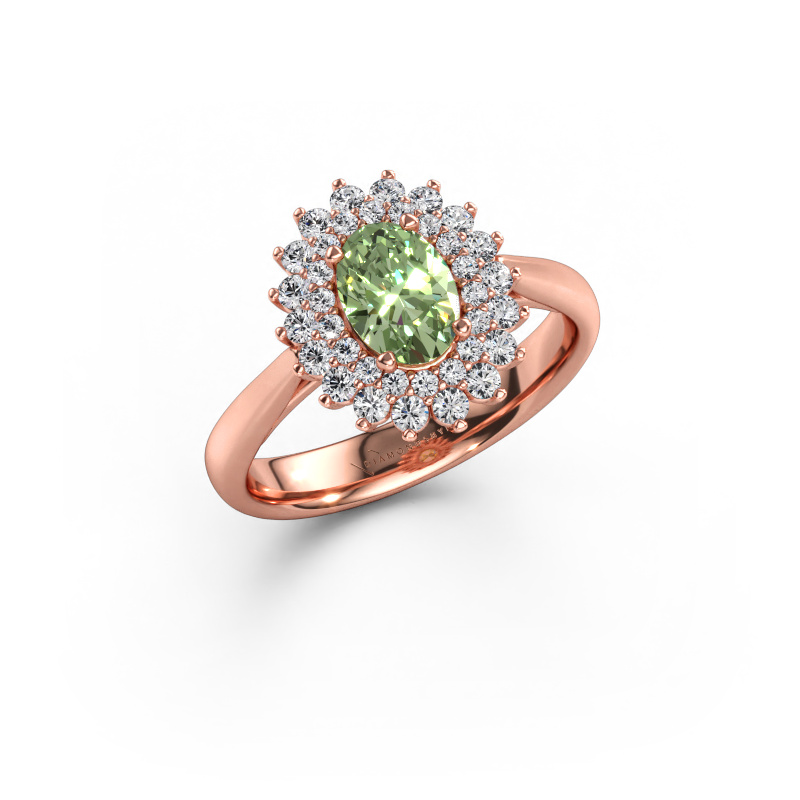 Immagine di Anello di fidanzamento Alina 1 585 oro rosa Diamante lab grown verde 7x5 mm