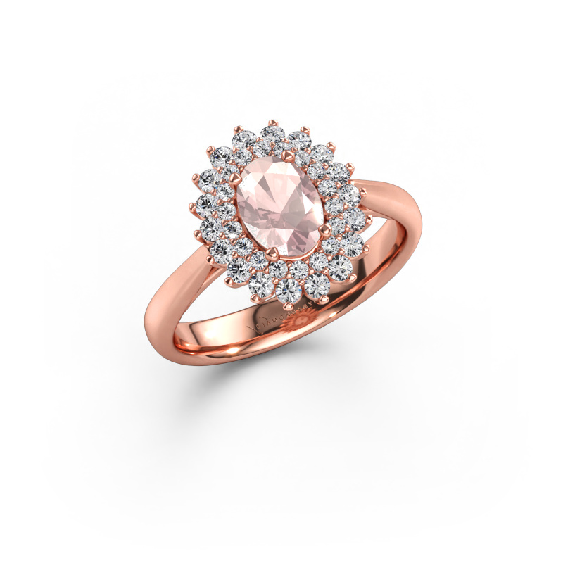 Immagine di Anello di fidanzamento Alina 1 585 oro rosa Morganite champagne 7x5 mm