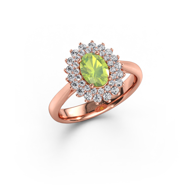 Bild av Förlovningsring Alina 1 585 roséguld Peridot 7x5 mm