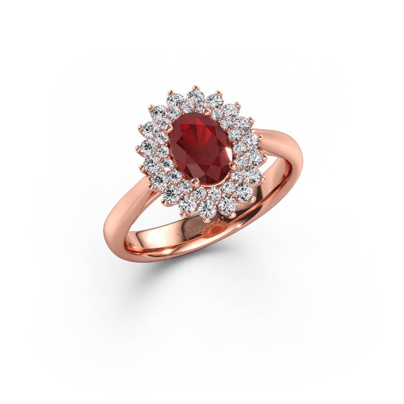 Immagine di Anello di fidanzamento Alina 1 585 oro rosa Rubino 7x5 mm