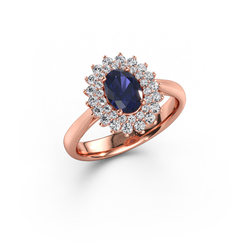 Bild av Förlovningsring Alina 1 585 roséguld Safir 7x5 mm
