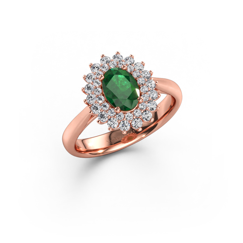 Immagine di Anello di fidanzamento Alina 1 585 oro rosa Smeraldo 7x5 mm