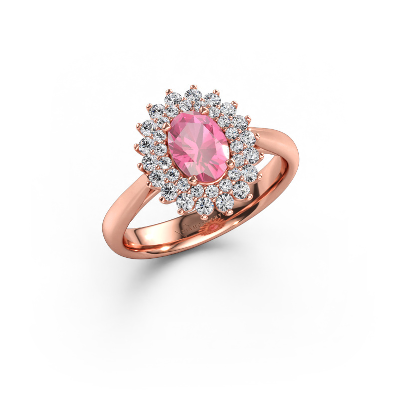 Immagine di Anello di fidanzamento Alina 1 585 oro rosa Zaffiro rosa 7x5 mm