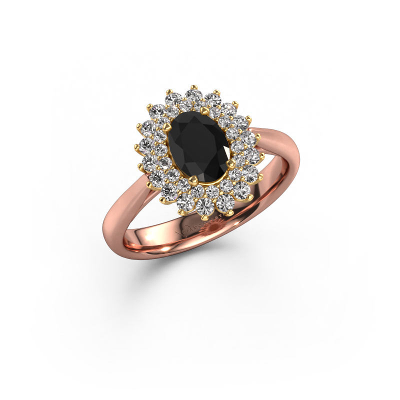 Bild von Verlobungsring Alina 1 585 Roségold Schwarz Diamant 1.509 crt