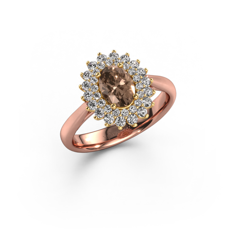 Bild von Verlobungsring Alina 1 585 Roségold Braun Diamant 1.159 crt